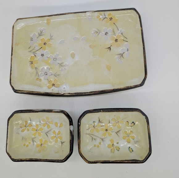 Vintage Small Sushi  And Wasabi Plate Ceramic Serving Tray Set - Picture 7 of 7